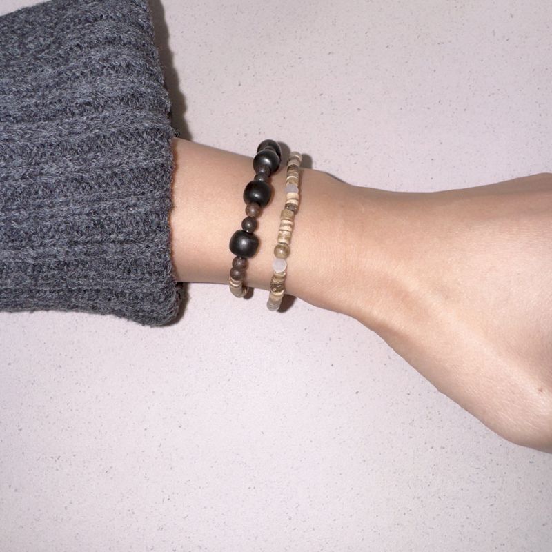 black pop wood bracelet
