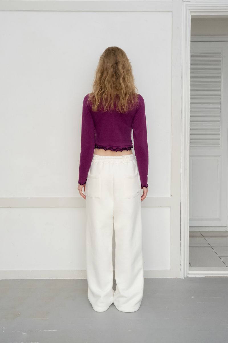 Frill crop t-shirt_purple