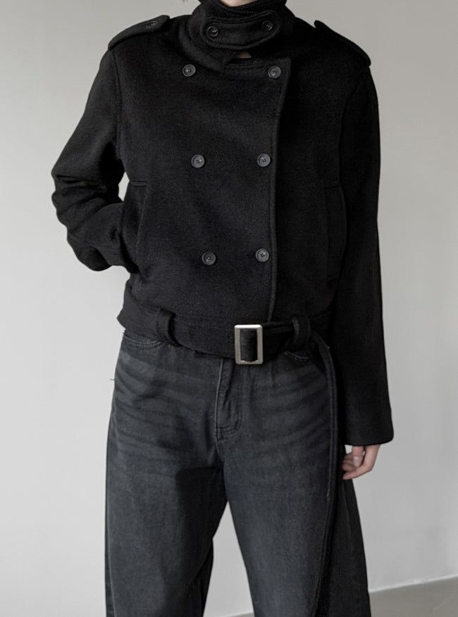 mnem（ムネム）の「Naples double-breasted short coat（Jackets/Outerwear）」