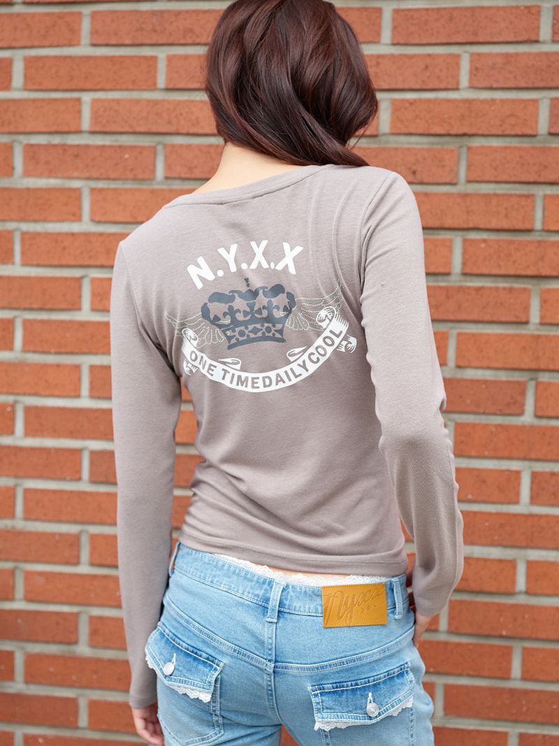 SCOOP NECK L/S SAND