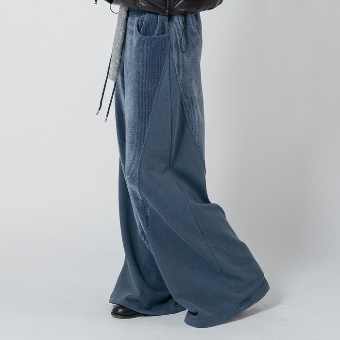 MARTIN VELVET WIDE PANTS_NAVY