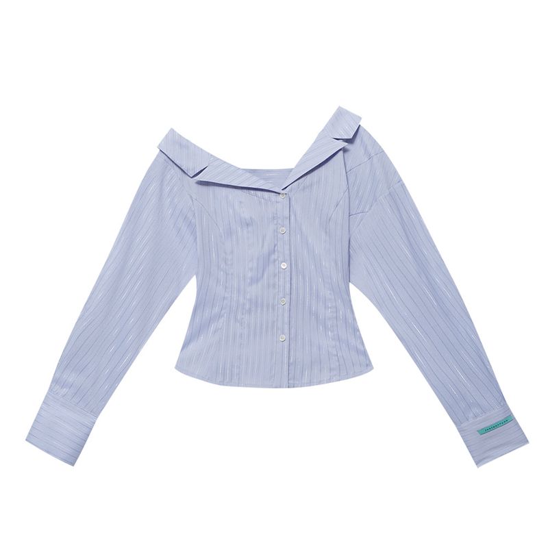 INSTANTFUNK（インスタントファンク）の「Slim-fit one-shoulder shirt （Tops）」