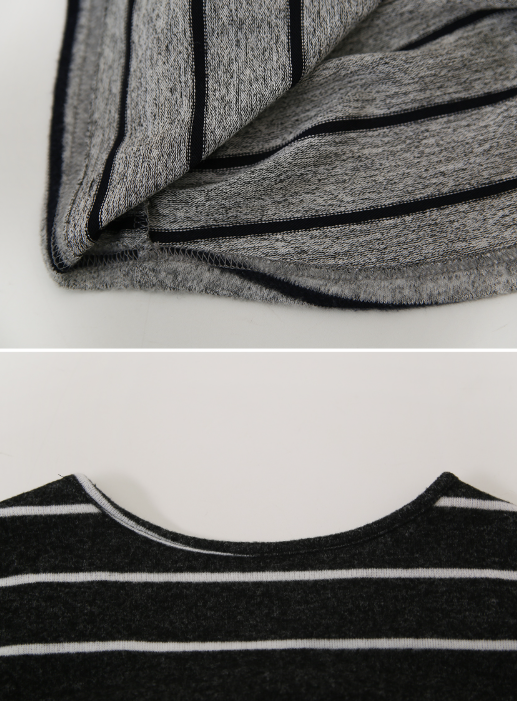 #Border Tie Point Slim Long Sleeve T-shirt (2color)
