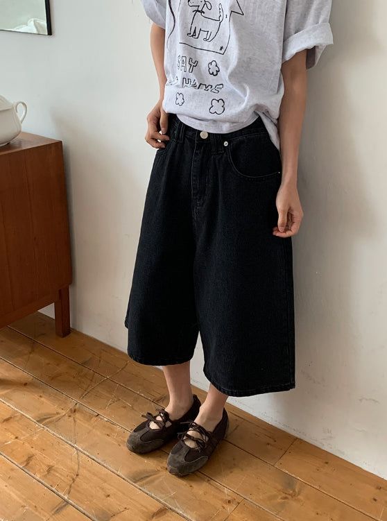 BAON（バオン）の「[unisex] ハチ ボーイフィット バミューダ デニムパンツ（パンツ）」