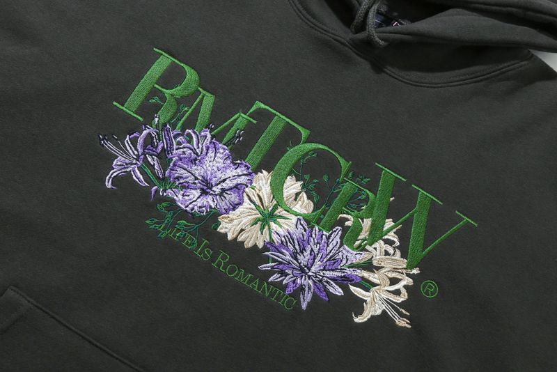 RECENT LOGO FLOWER HOODIE_CHARCOAL
