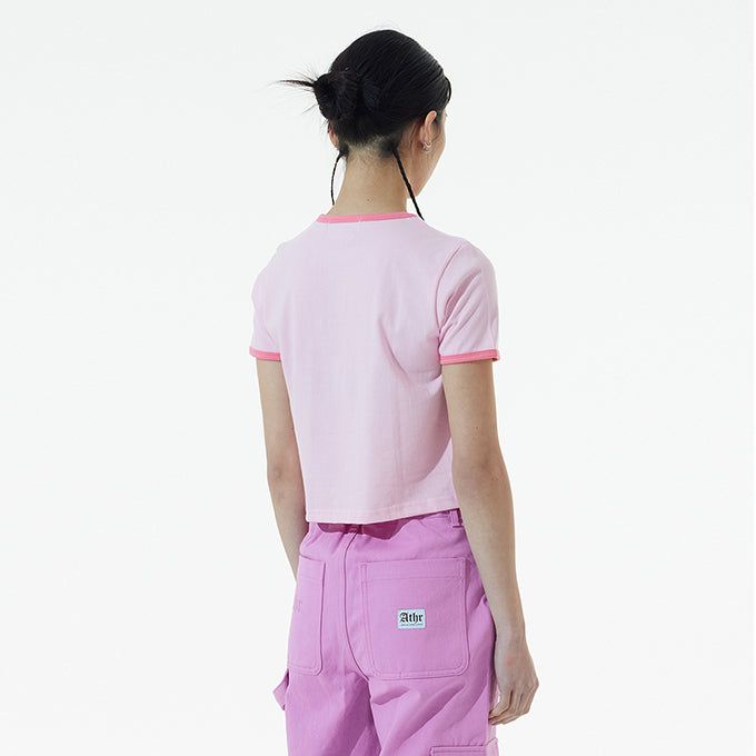 PINK RABBIT EMOJI CROP T-SHIRT