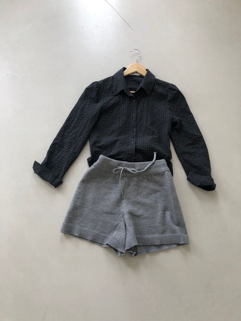 wool knit shorts