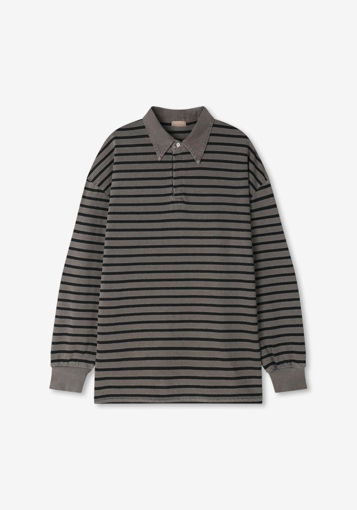 AN Pigment Stripe Collar T