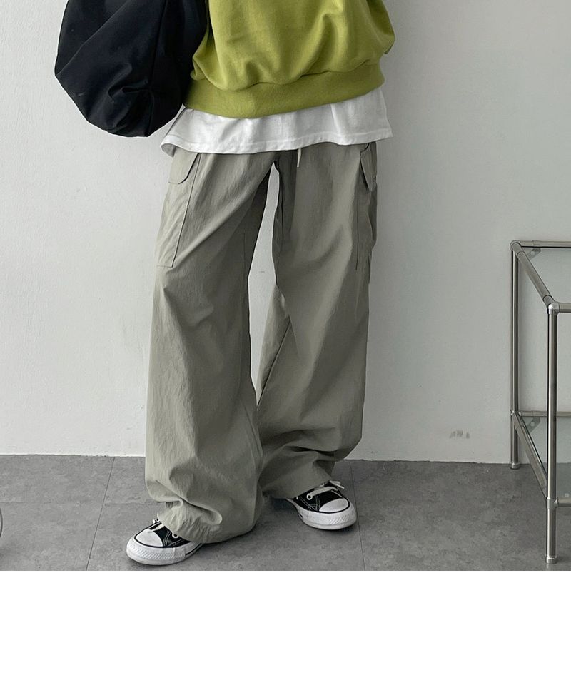 Carpe String Nylon Wide Cargo Pants