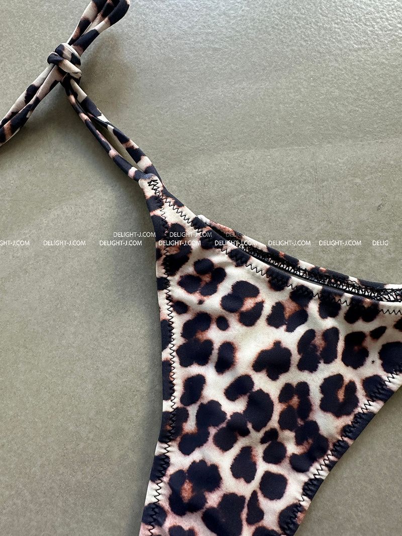 a leopard-frilled bikini