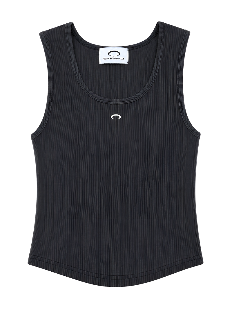 HORIZON RING SHORT SLEEVELESS [CHARCOAL]