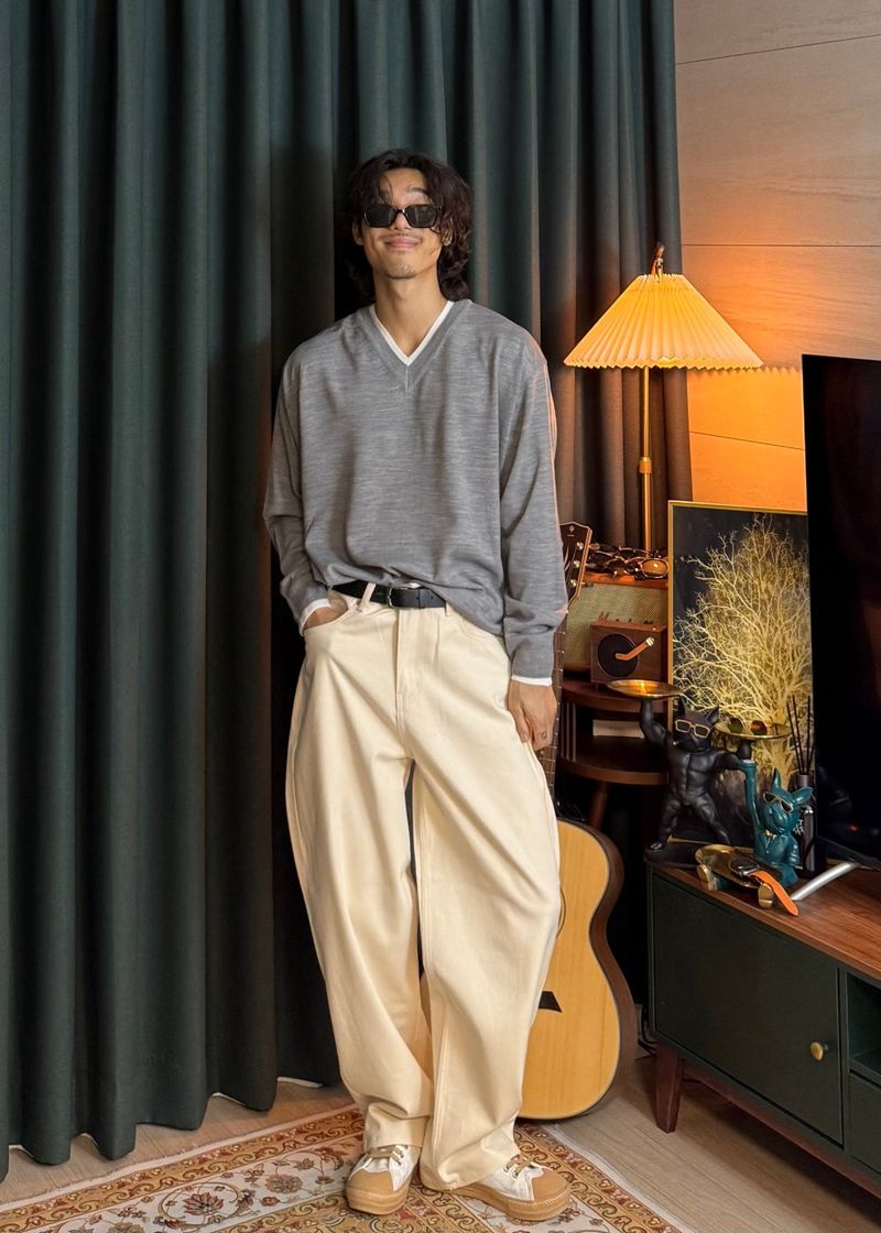 Detail Wide Cotton Pants 3COLOR