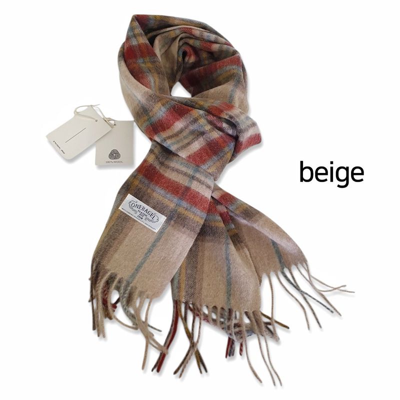 Christmas wool check muffler