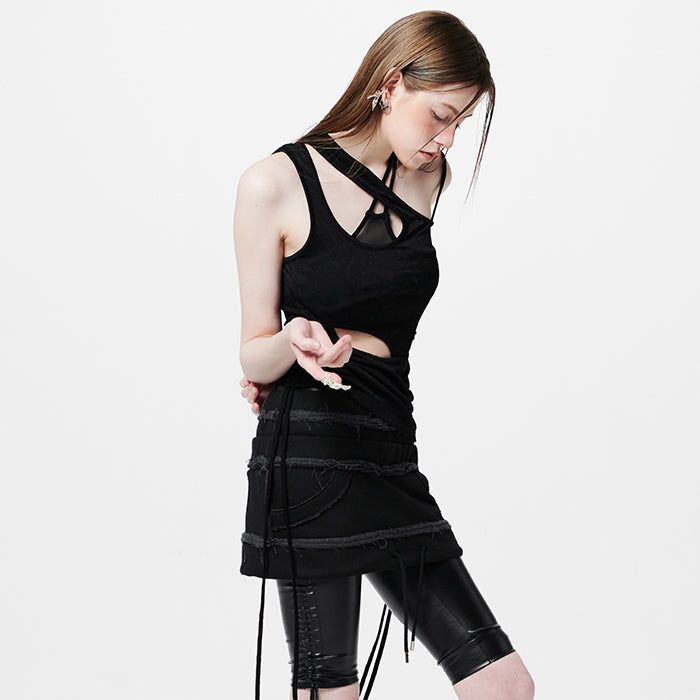 Sagging Layered Mini Skirt
