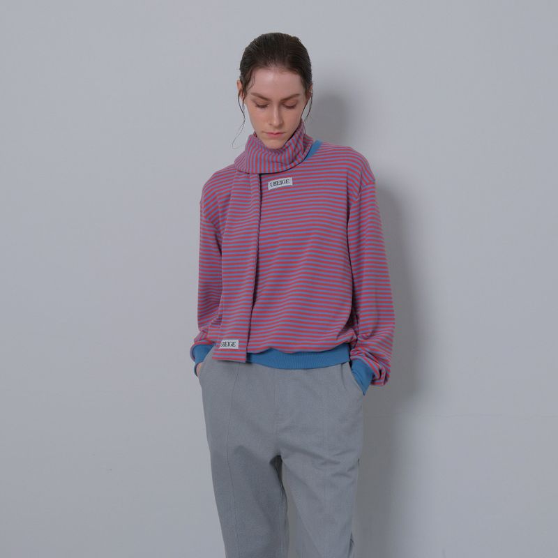 Pink/Sky Blue Stripe Fleece MTM