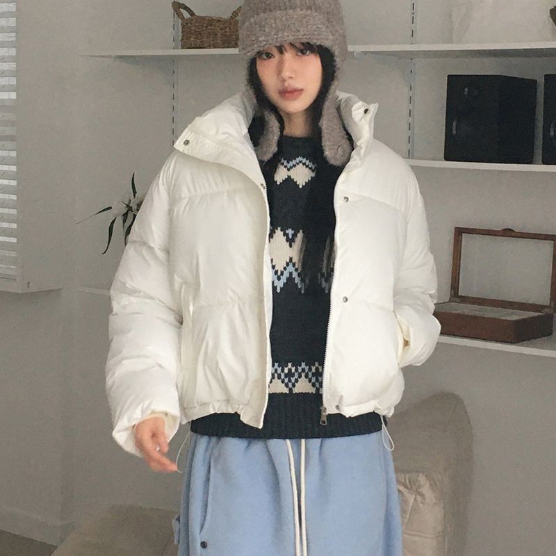 Yukan Matt Basic Oversized Fit Short Padded Jacket