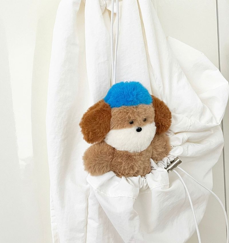 [MADE] Blue beanie puppy - key ring