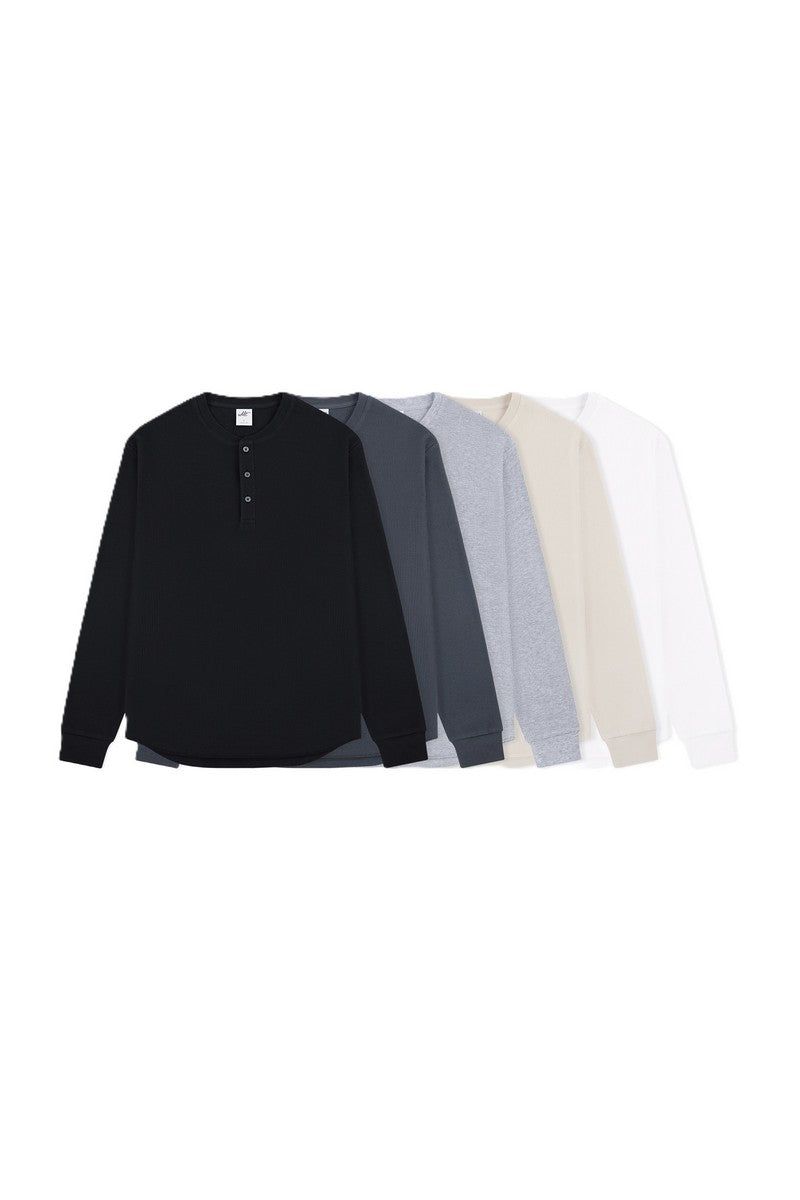 IDLT Basicsの「Waffle Henley Long Sleeve Tee(Tops)」
