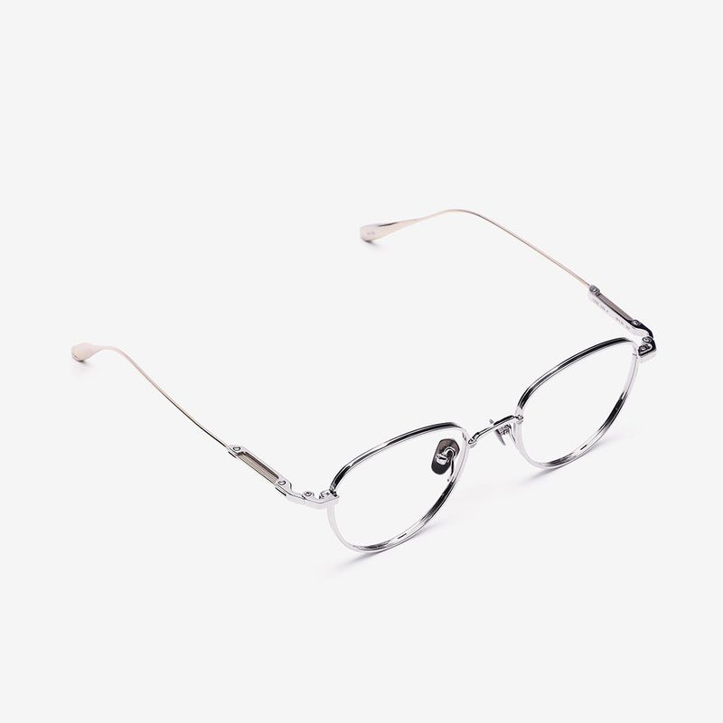 Knouun Round titanium glasses CODE. 102. F Silver N Gray