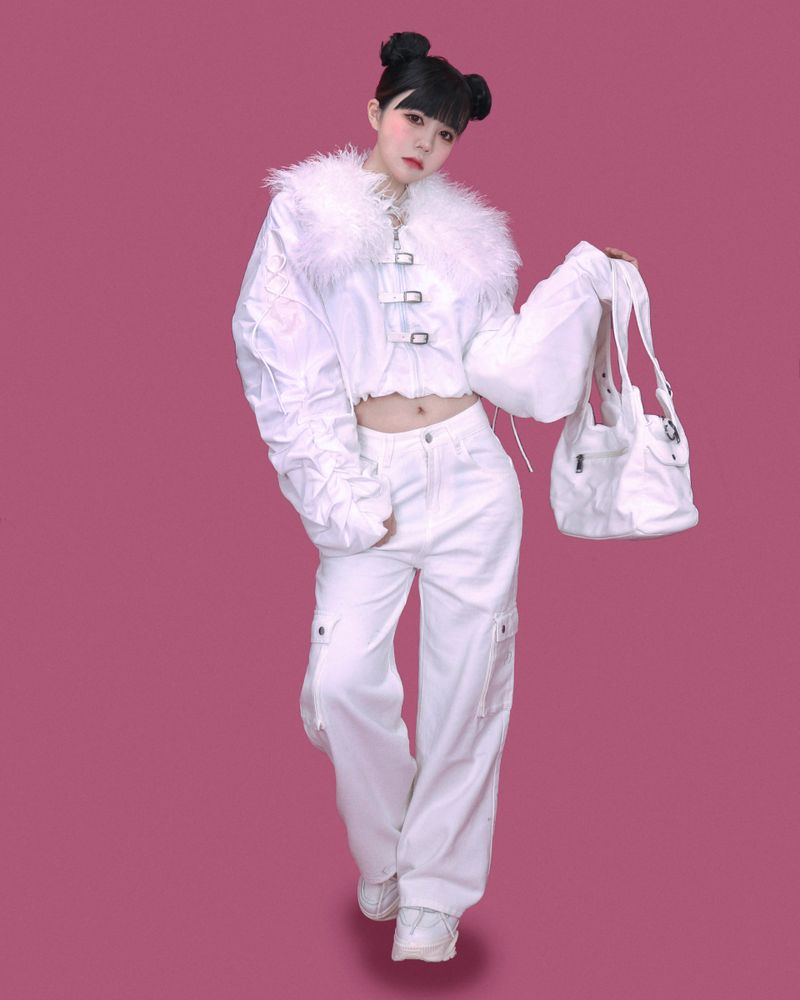 chill white cargo pants