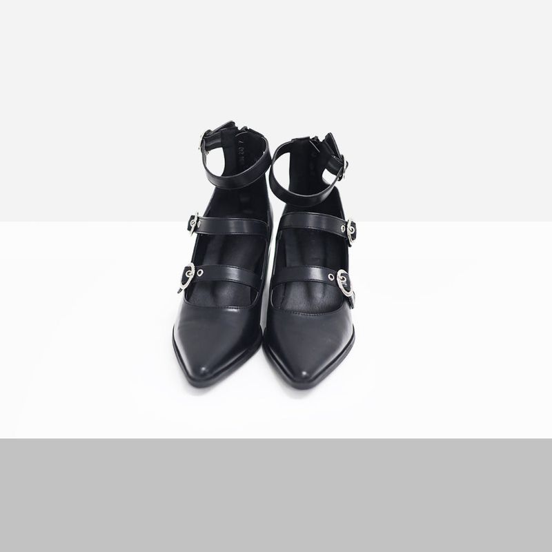 City Buckle Strap Mid Heels