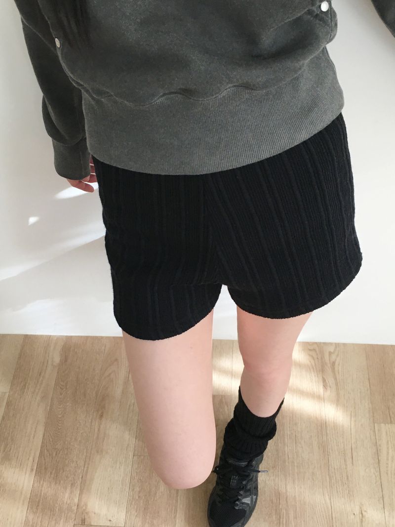 [Brushed lining] syoota ribbed short knit pants