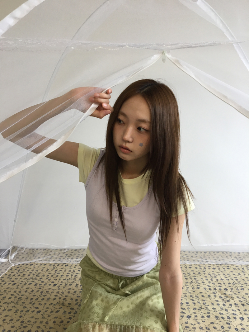 ログヘンリーネックスリーブレストップス (5color)
