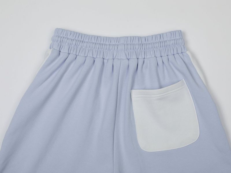 CONTRAST SLIT SHORT SWEATPANTS (LIGHT BLUE)