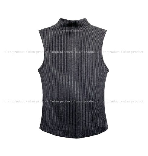 Perry Ribbed Half Turtleneck Sleeveless (With Cup)