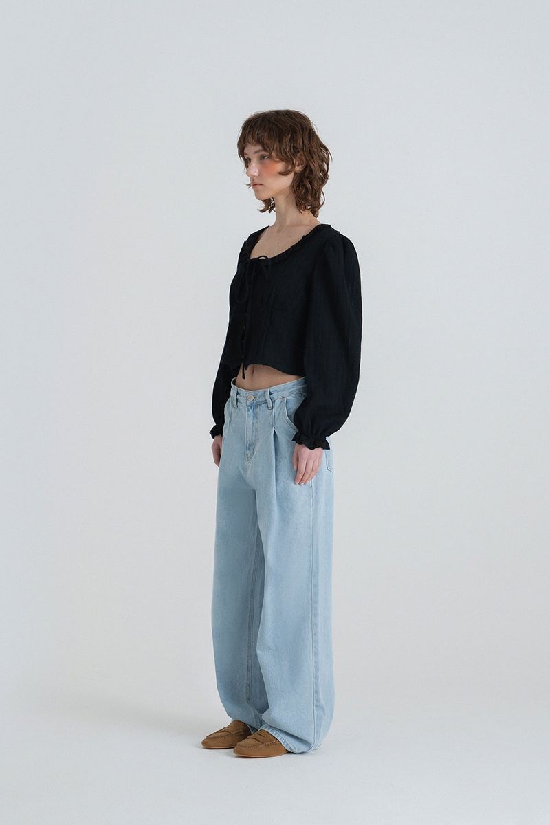 Prelin ribbon blouse_black