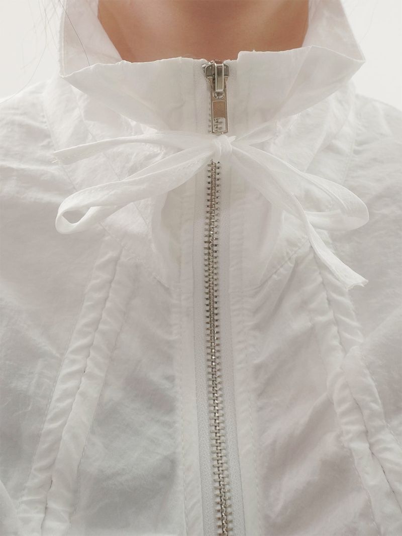 Crinkle shirring ribbon windbreaker -2C