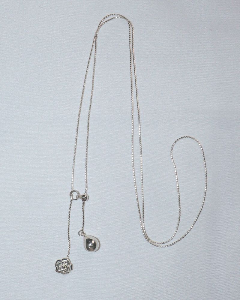 [MADE] lovely rose. rose long drop necklace