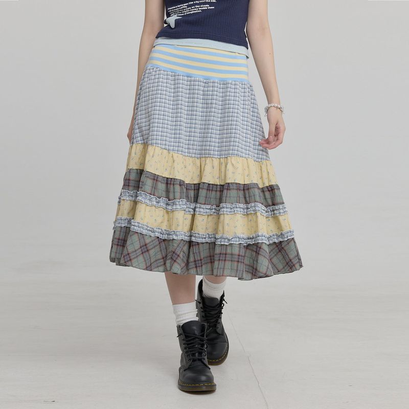 WaiKei（ワイケイ）の「Mix Pattern Midi Skirt（Skirts）」