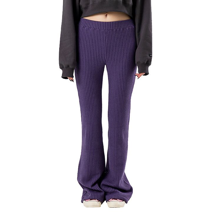 KNITTED SLIM BOOTSCUT PANTS