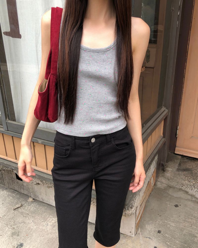 [ORIGINAL] Enne Flower Waffle Halterneck Sleeveless