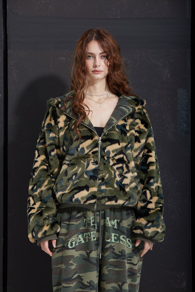 FUR ZIP-UP -CAMO