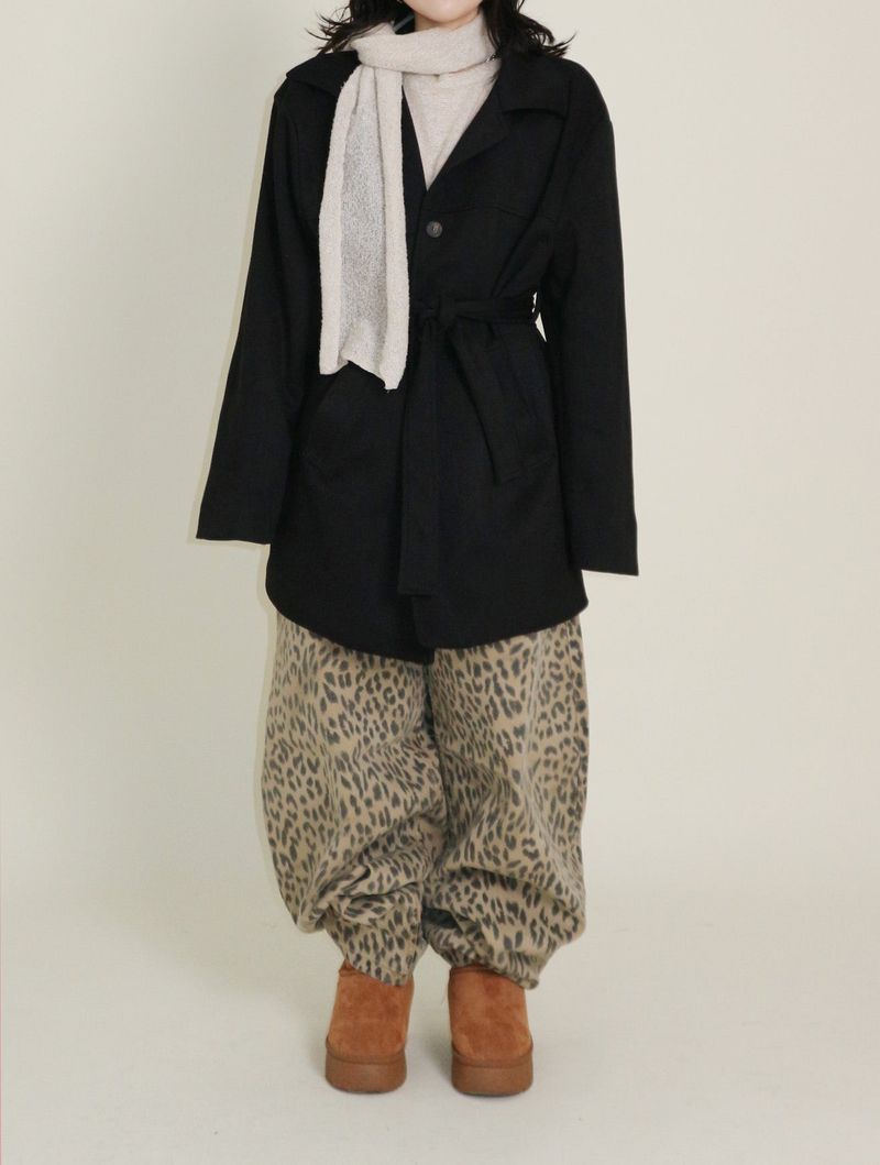 (Leopard Item) Kiya leopard printed balloon-fit wide pants
