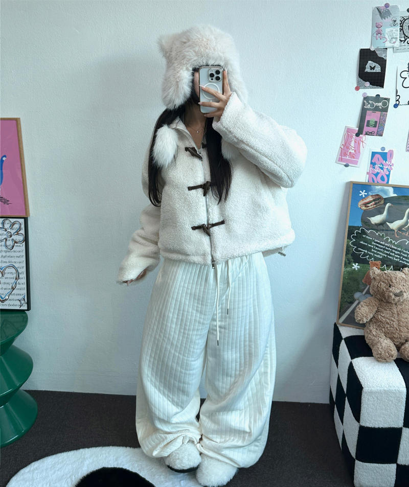 TEDDY CURLY🤎CUTIE PETIT ZIP UP 🤎🧸🐏3COLOR