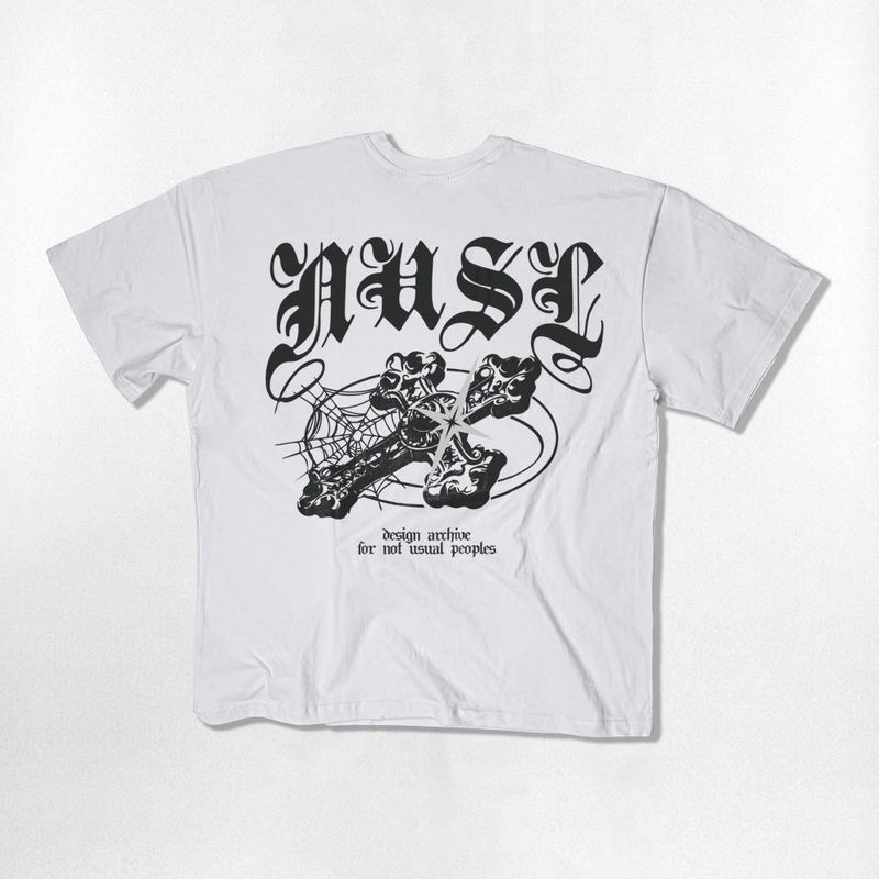 Gothic Cross Over-fit T-Shirts - 4COLOR
