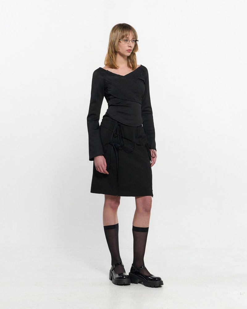Cross-Draped Top _ BLACK