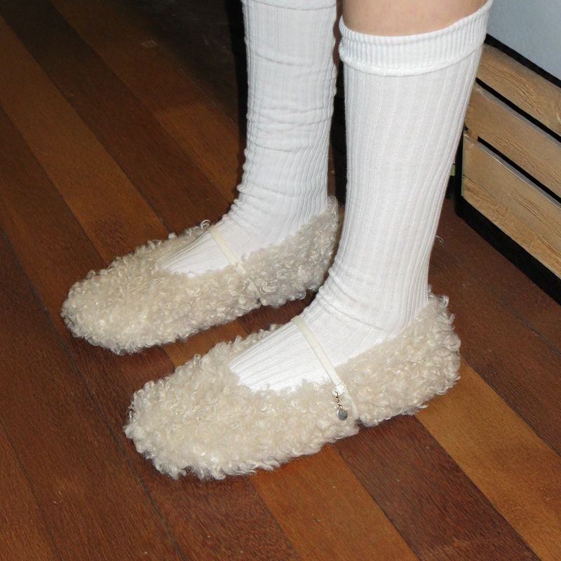 Fur Baby 0013. Curly Poodle Flats - 4colors