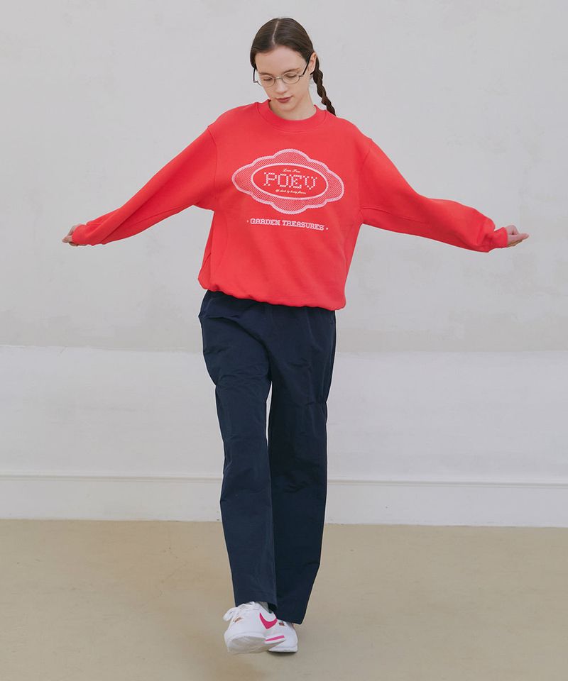 Shirring Nylon Straight Pants - Navy