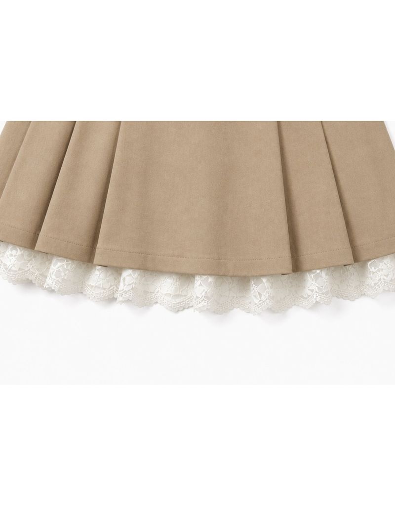 [PRE- FALL] Léa Lace Layered Pleated Mini Skirt Black
