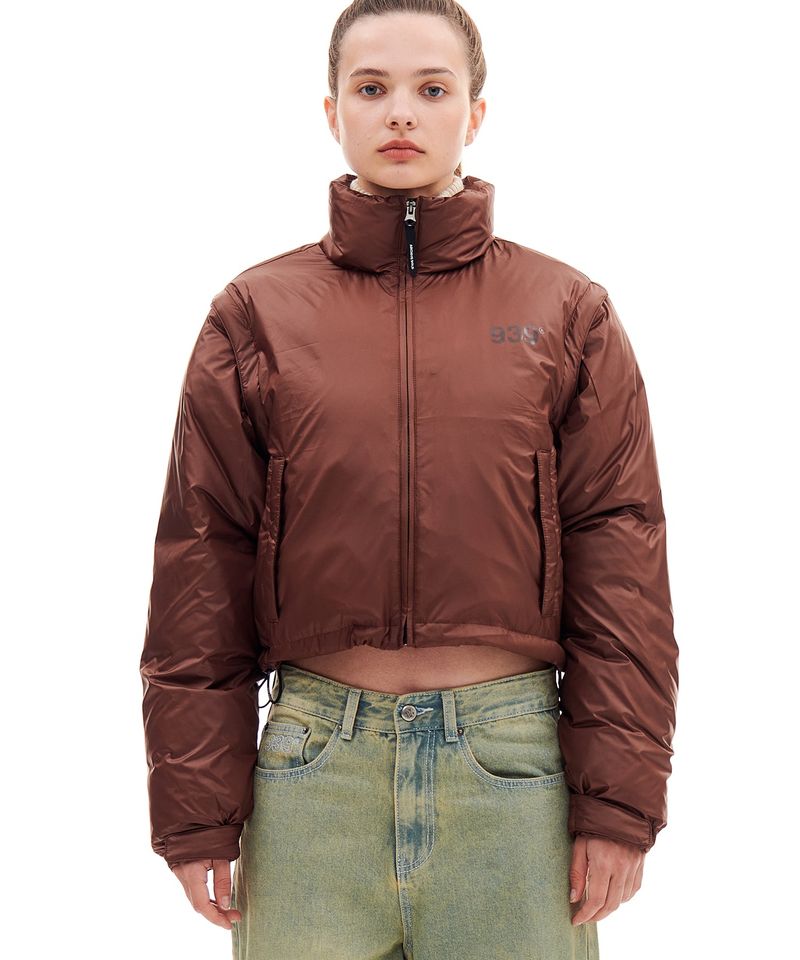 ARCHIVE BOLD(アーカイブボールド)の「939 DETACHABLE CROP DOWN JACKET (BROWN)(Jackets/Outerwear)」
