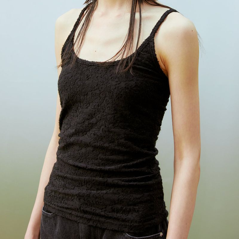 Jacquard Tank Top (BLACK)