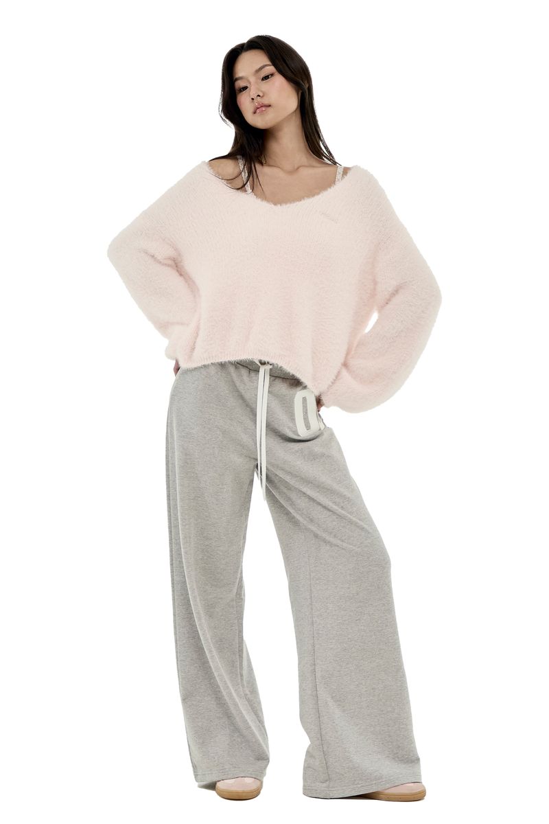 09 Numbering straight pants, Pink