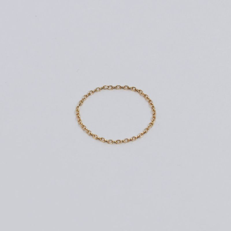 14K gold basic chain ring