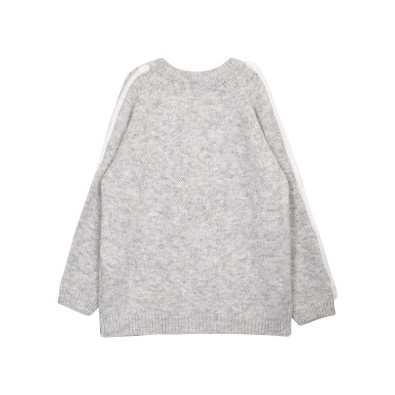 SNOWY TRIM ROUND KNIT