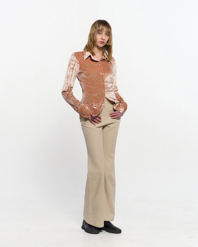 Stripe Bootcut Pants _ BEIGE