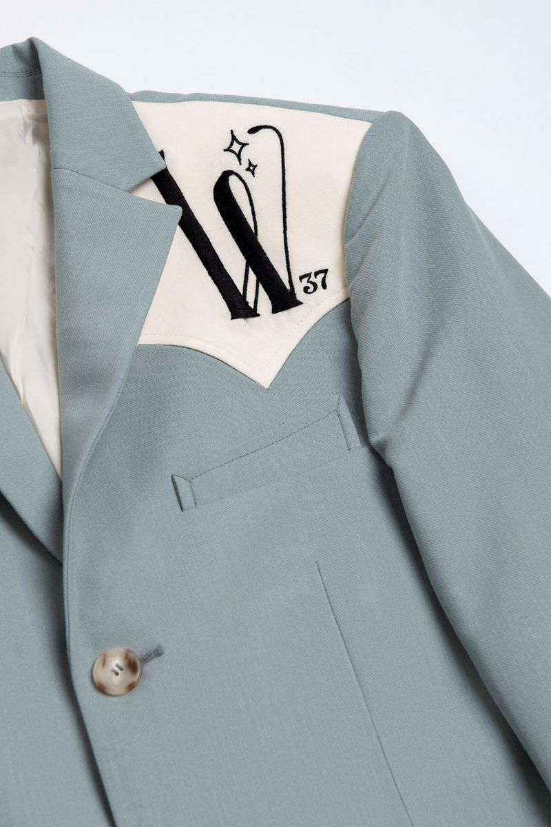 Sky Embroidered Tailored Jacket